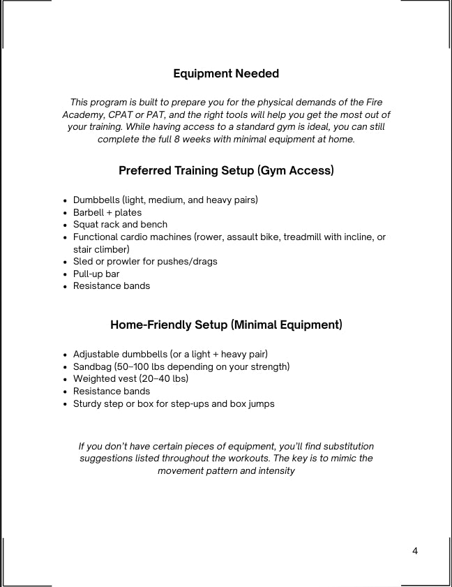 Fire Academy & Physical Ability Test Training Guide PDF